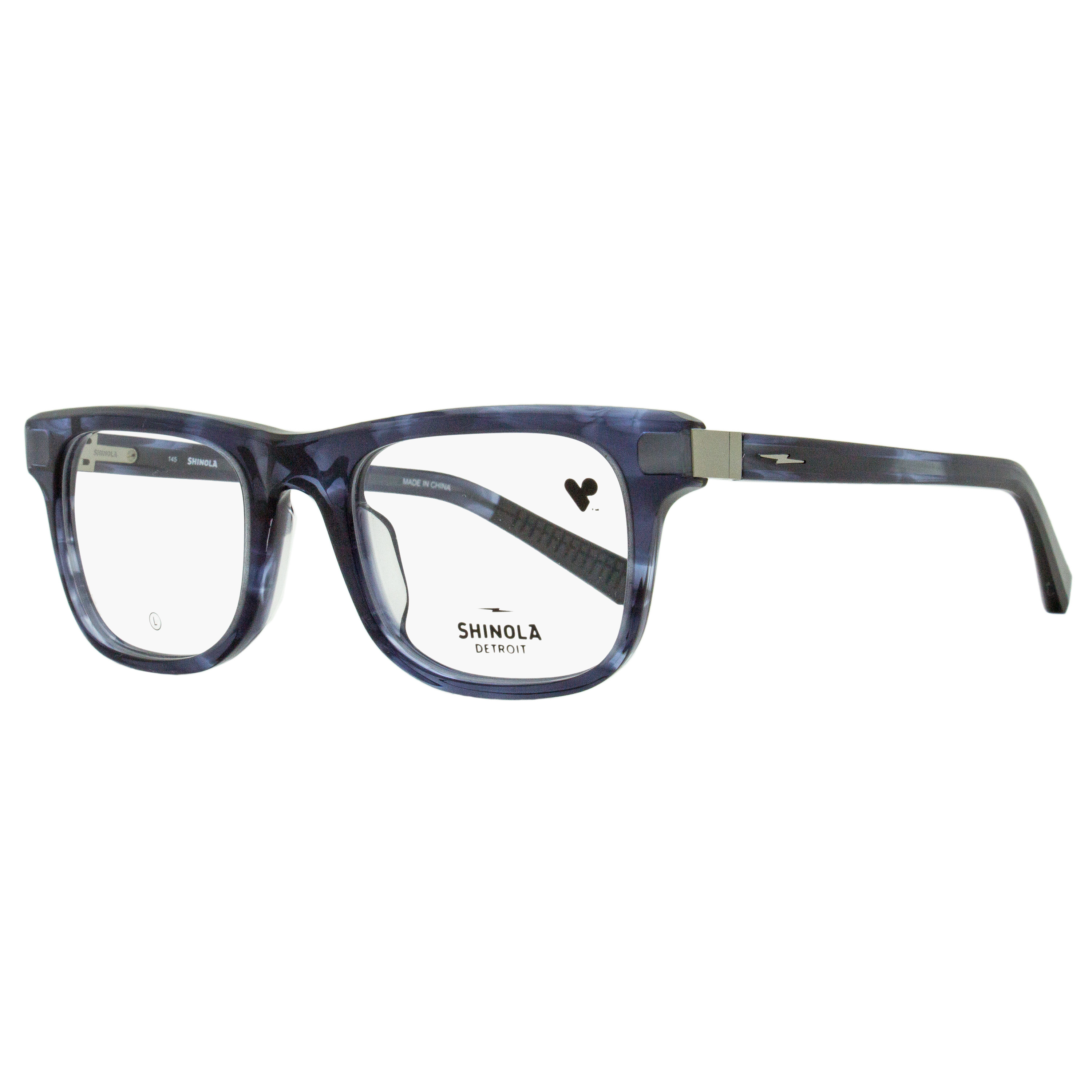 Shinola Modified Rectangle Eyeglasses Sh15002 461 Blue Havana 51mm